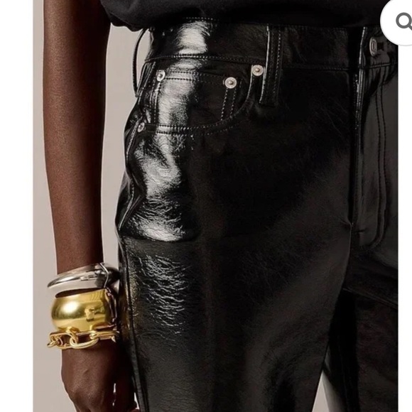 J. Crew Collection Demi Boot Pants High Rise Faux Leather Crop size 28 NEW - Picture 9 of 10